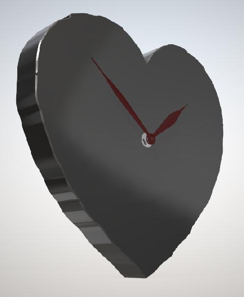 Часы на стену в форме сердца в stl