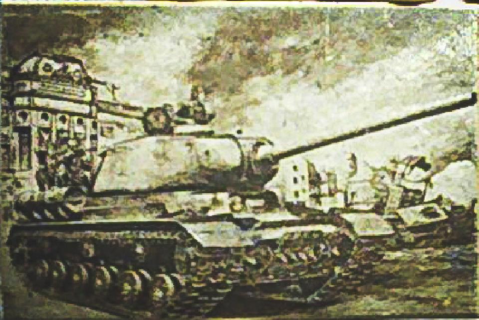 Выжженный танк на МДФ